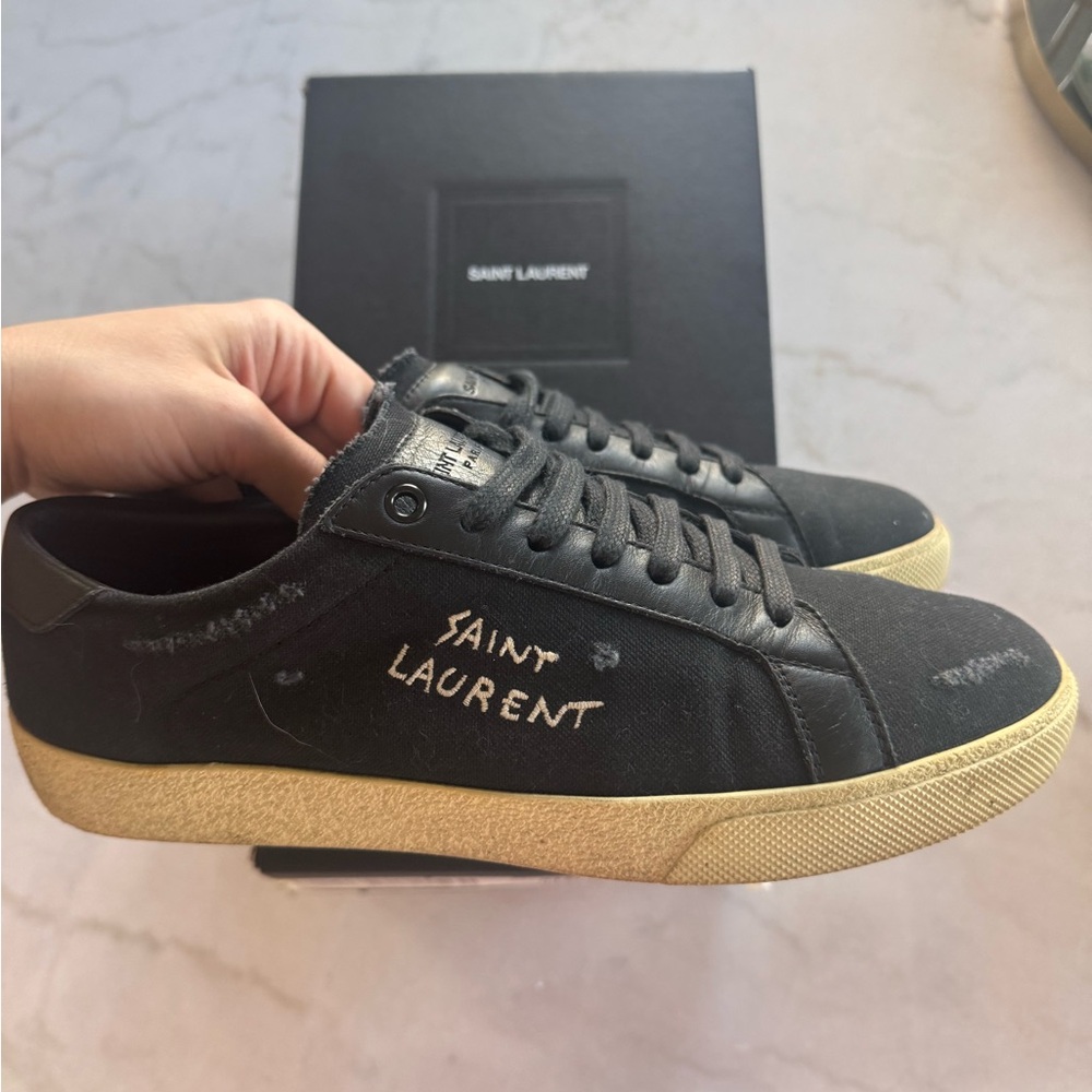 Saint Laurent Black Canvas Sneakers